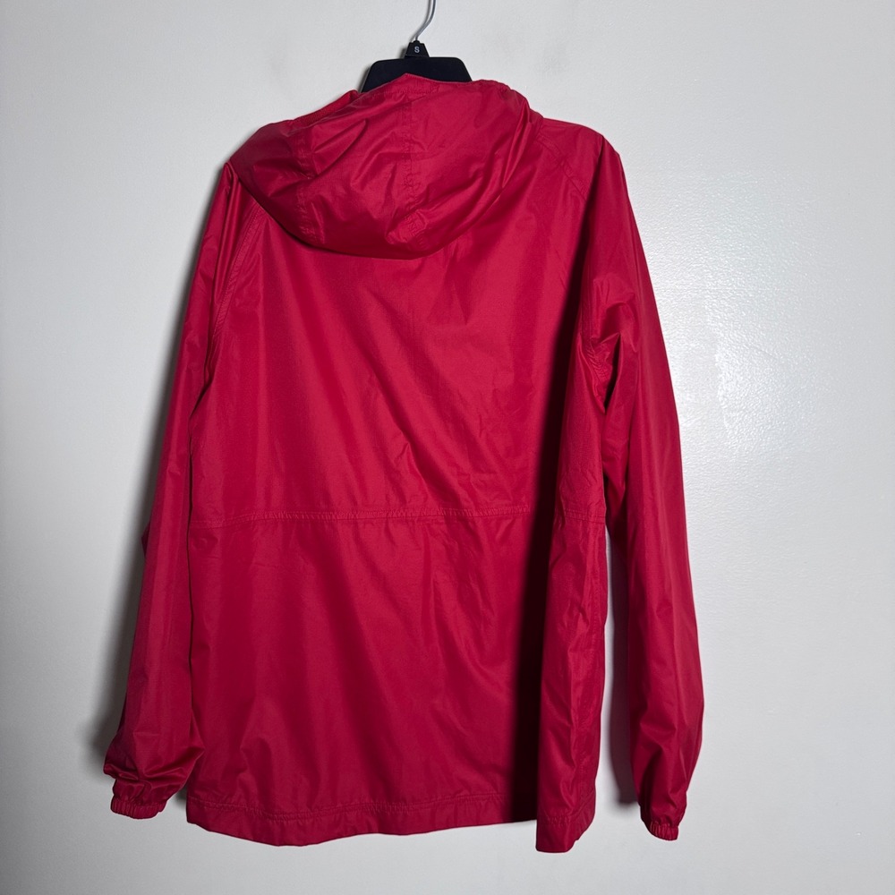 L.L.Bean Windbreaker Rain Jacket Mens L Red Solid Hooded Full Zip Shell 510331 - Picture 2 of 5